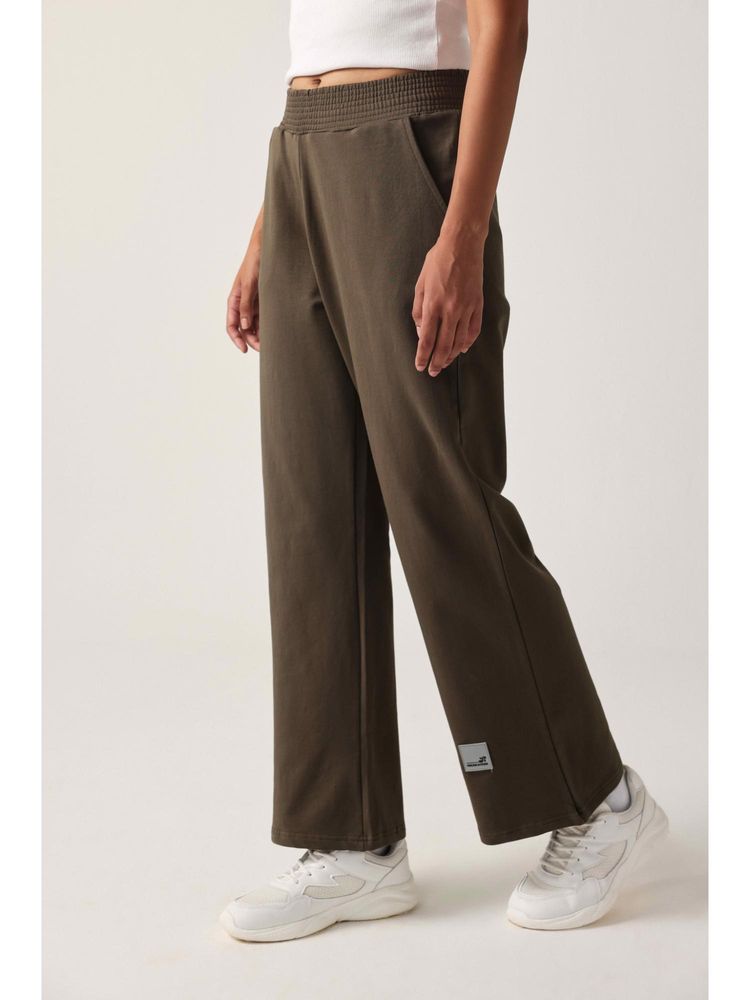 Sawsee Serene Broad Waist Band Wide Brown Trackpant-image-1