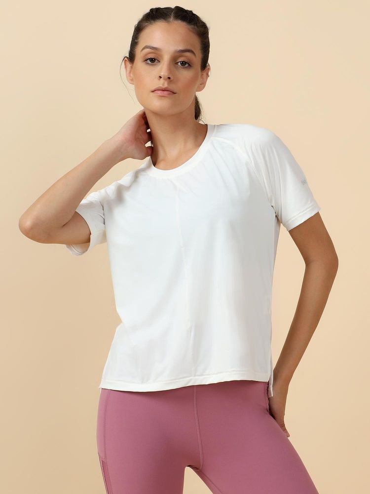 Fitkin Women White Ultra Breathe Back Mesh Panel T-Shirt-picture-25