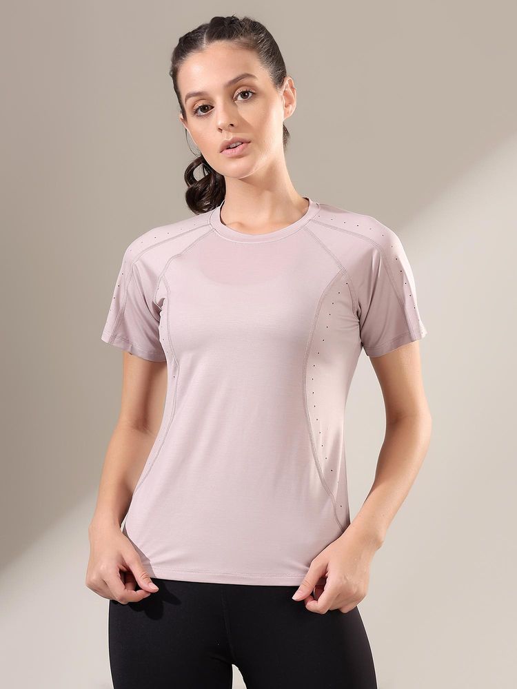 Fitkin Women Pink Laser-Cut Motion T-Shirt-picture-30