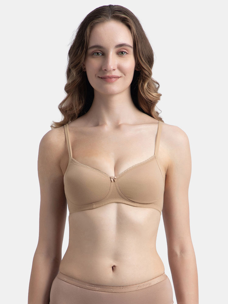 Jockey 1723 Wire Free Padded Cotton Elastane Medium Coverage T-Shirt Bra - Almondine-picture-24