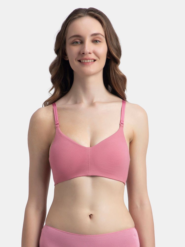 Jockey FE93 Wire Free Non Padded Super Combed Cotton Elastane Everyday Bra-Heather Rose-picture-10