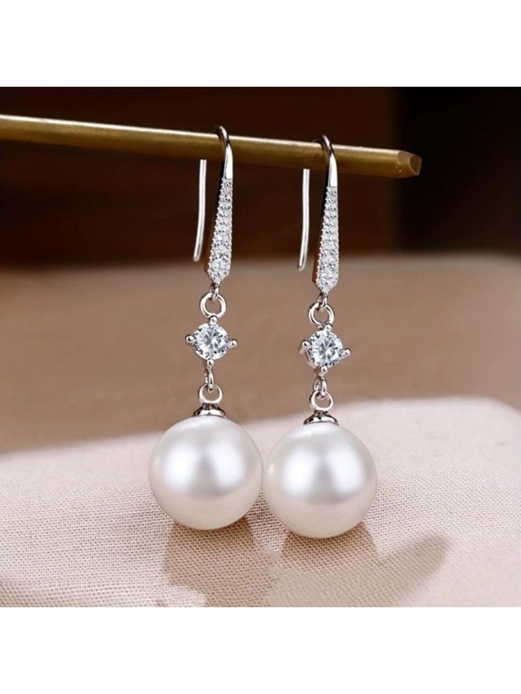 ESTAILO FASHION White Majestic Moonstone Drops Earrings for Women-image-25