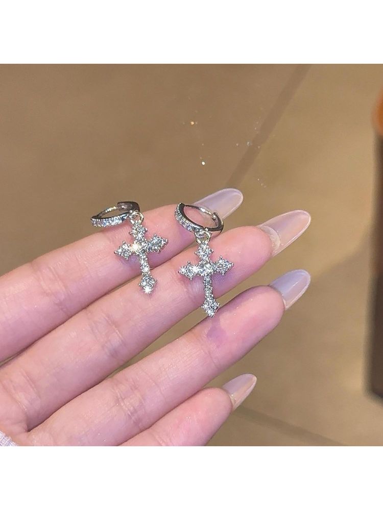 ESTAILO FASHION White Starlight Divine Hoops Earrings for Women-image-11