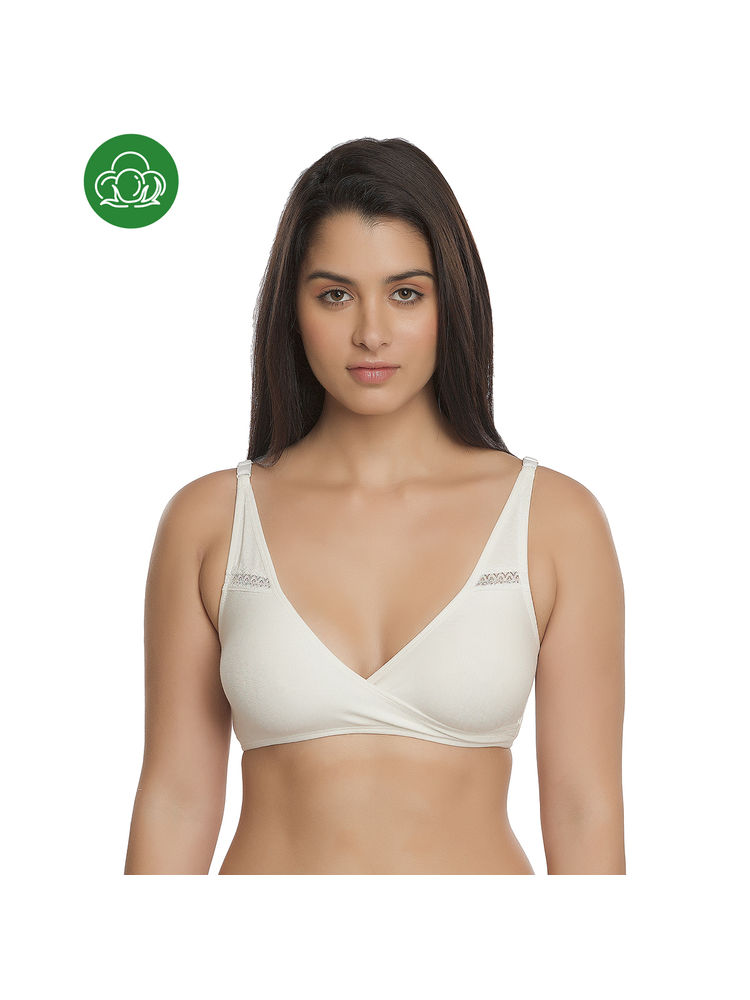 Inner Sense Organic Antimicrobial Sleeping/Feeding Bra Combo - White