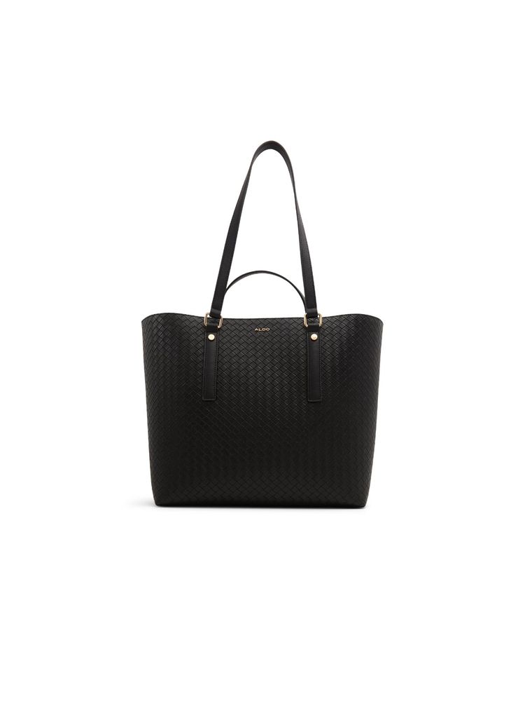 Aldo Mialia Womens Black Tote Bag with Pouch (Set of 2) (L)-image-29