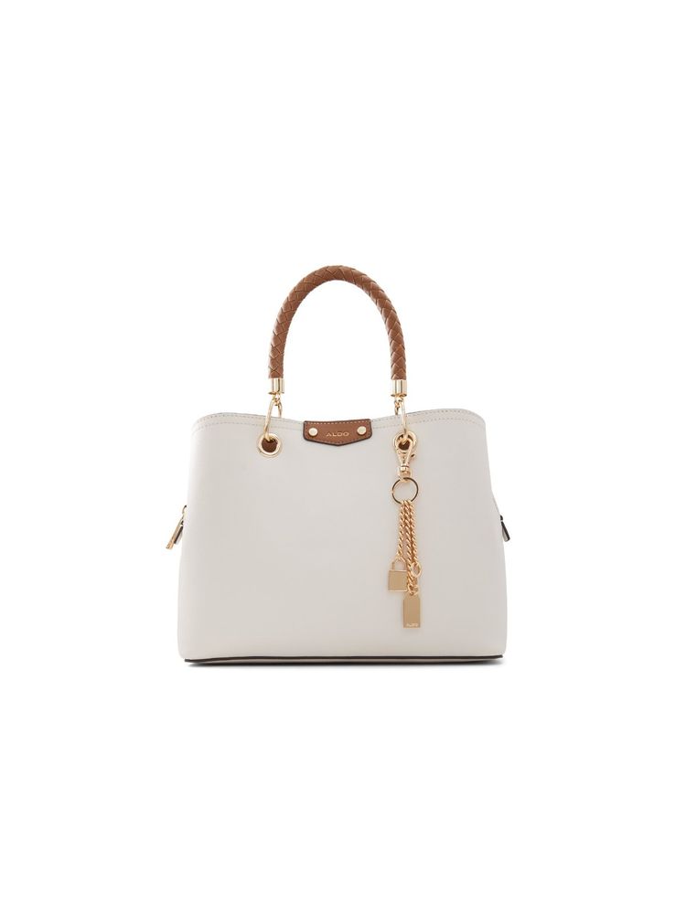 Aldo Lothycan Womens Bone White Satchel Bag (L)-image-11
