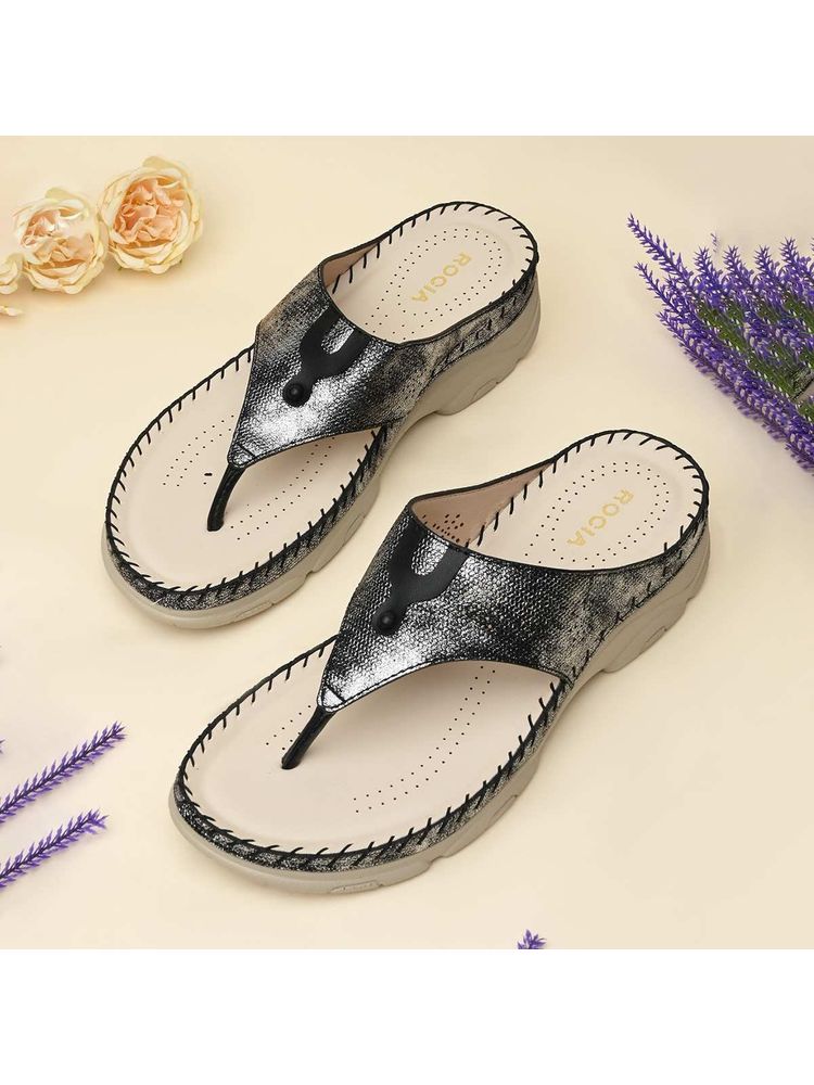 ROCIA Women Black Casual Smart Sandals-image-26