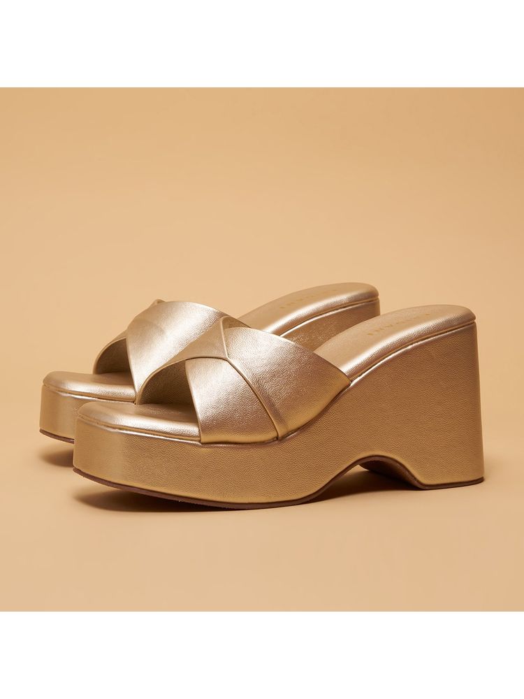 Eridani Women Lauren Gold Wedges Heels-image-21