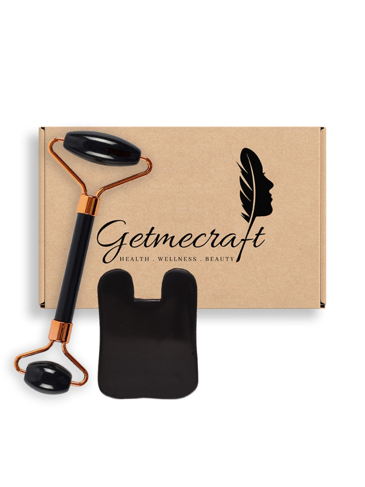 Getmecraft Black Obsidian Face Roller And Rabbit Ear Shape Gua Sha Massage Tool Set-picture-26