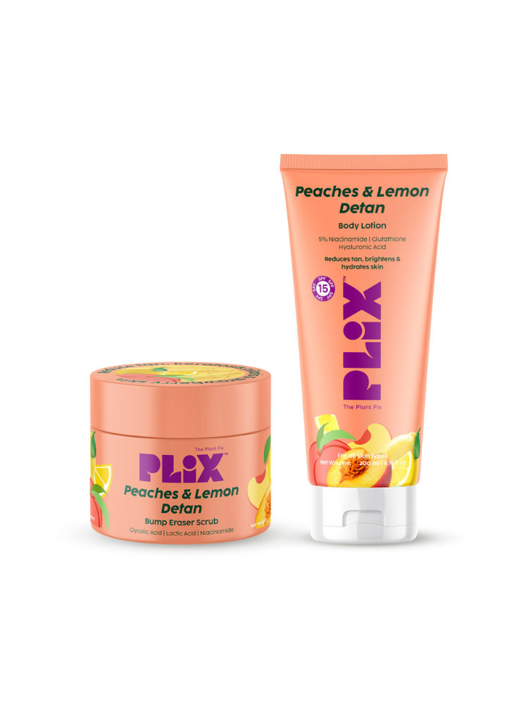 Plix Peaches & Lemon Detan Bump Eraser Scrub & Body Lotion-image-20