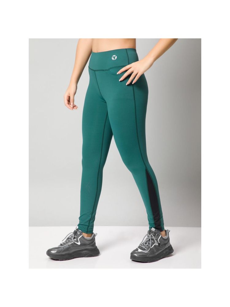 Technosport Green Solid Skinny Fit Tights-picture-23