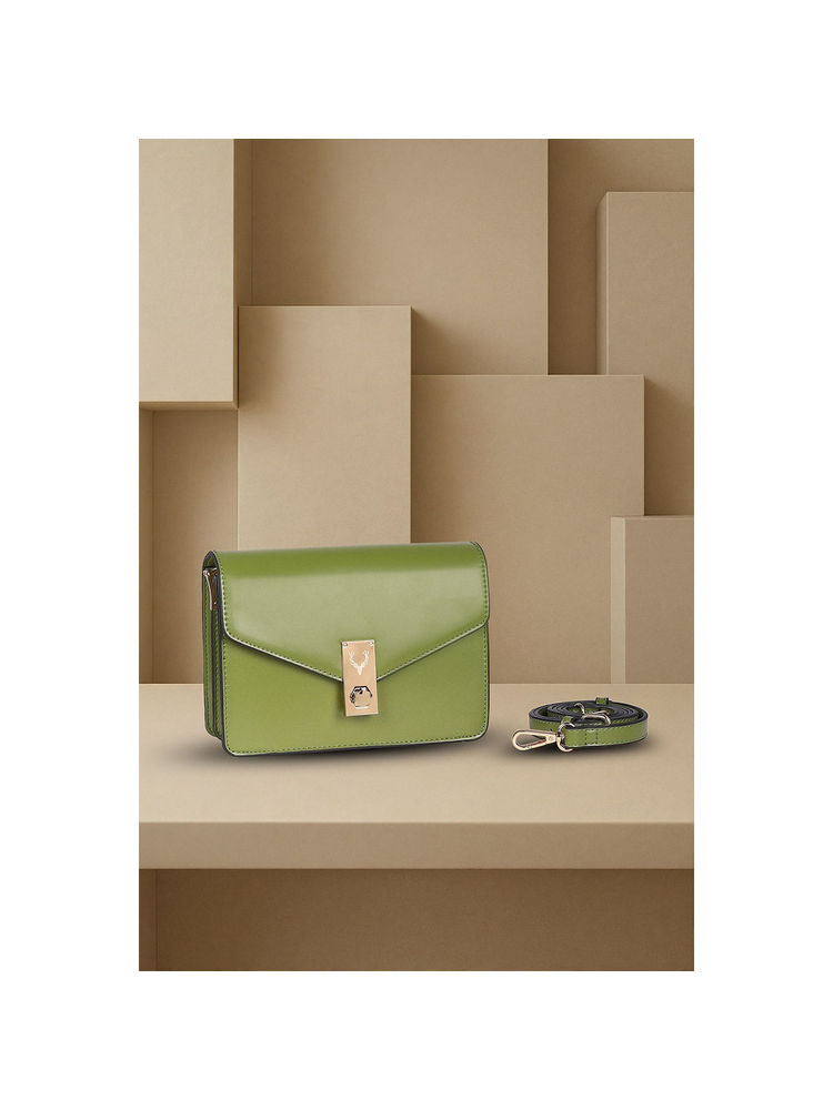 Allen Solly Women Olive Casual Sling Bag with Detachable Strap-picture-20
