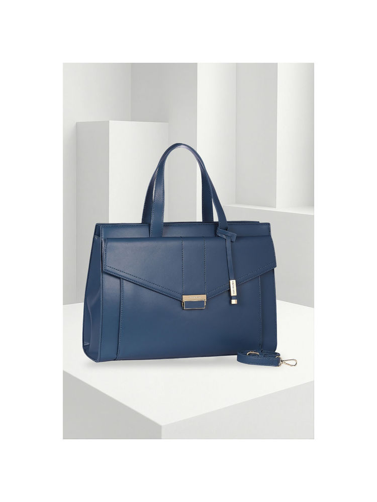 Van Heusen Women Navy Blue Solid Casual Handbag with Detachable Strap-picture-15