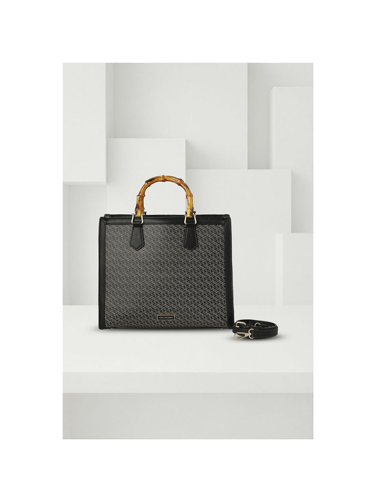 Van Heusen Women Black Print Casual Handbag with Detachable Strap-picture-33