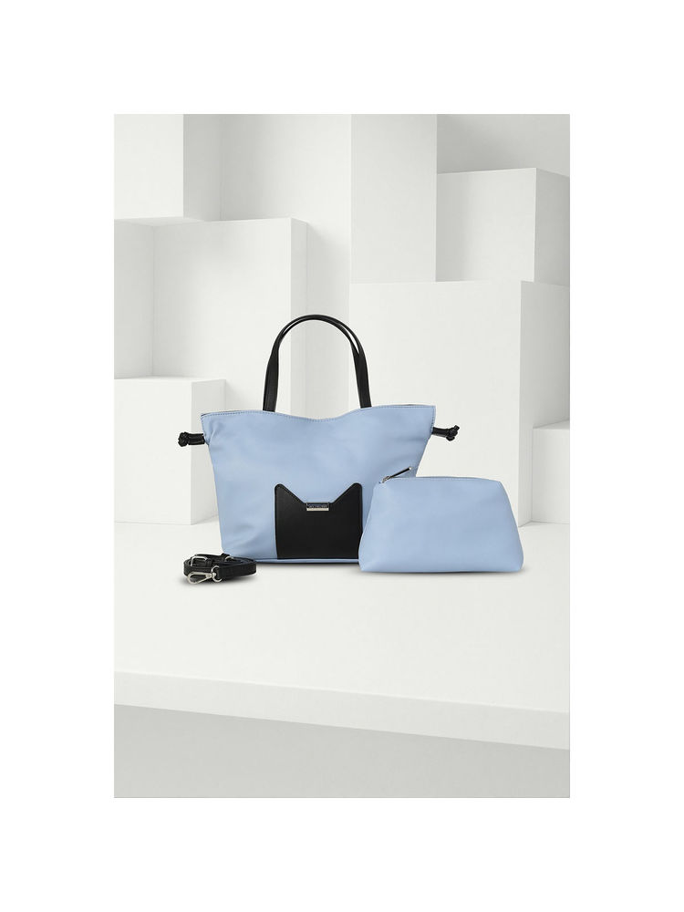 Van Heusen Women Light Blue Patterned Casual Handbag with Pouch and Detachable Strap-picture-28