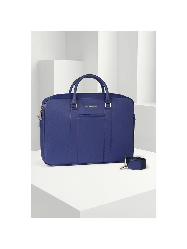 Van Heusen Women Blue Textured Formal Laptop Bag with Detachable Strap-picture-45