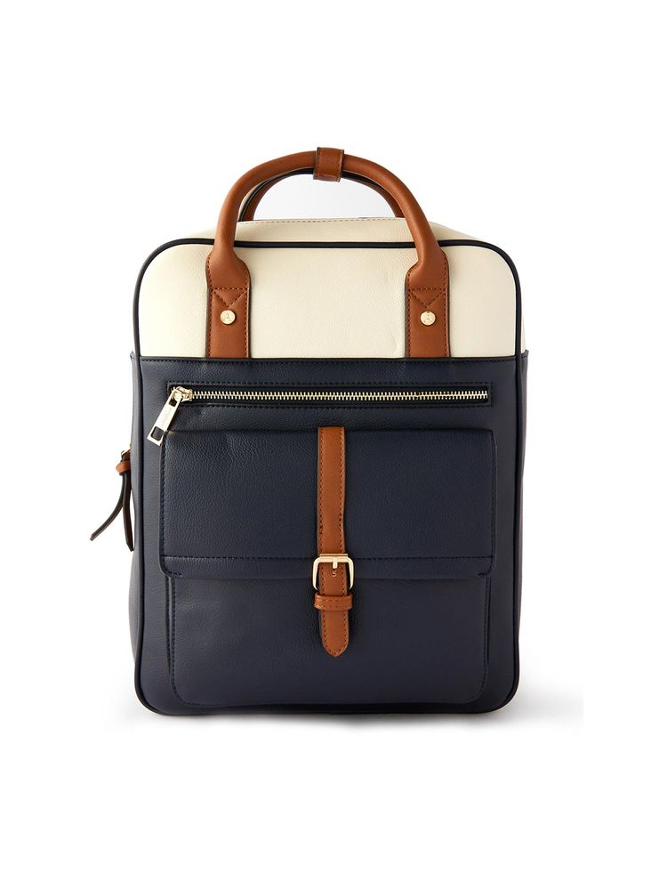 Accessorize London Womens Faux Leather Dark Multi Color Harrie Backpack