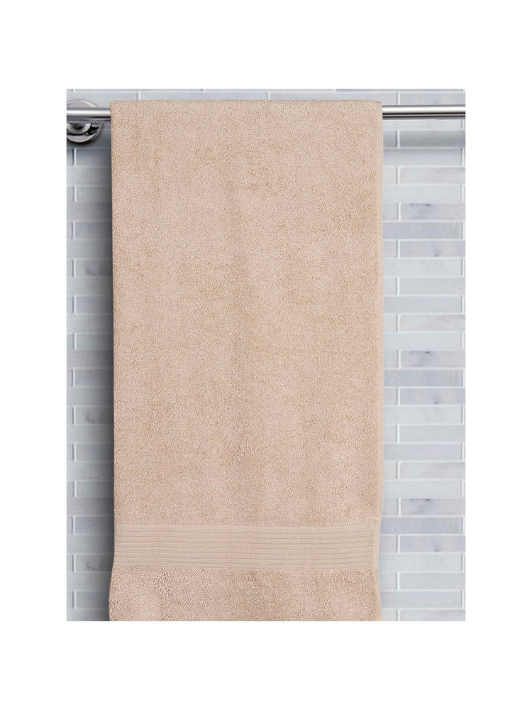 Maspar Cotton Solid Medium Bath Towel Beige-picture-15