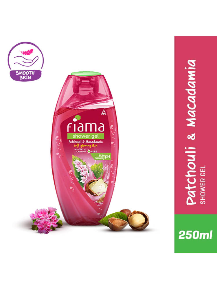 Fiama Shower Gel Patchouli & Macadamia, Body Wash for Hydrating & Soft Glowing Skin