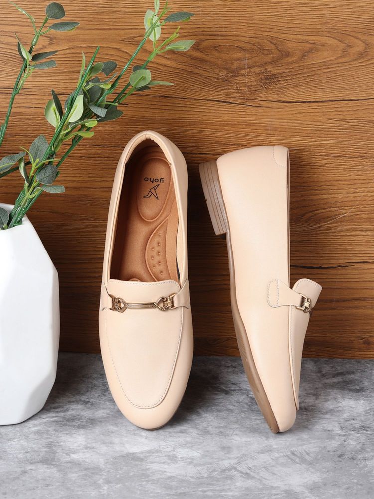 Yoho Women Beige Bliss 006 Loafers-image-4