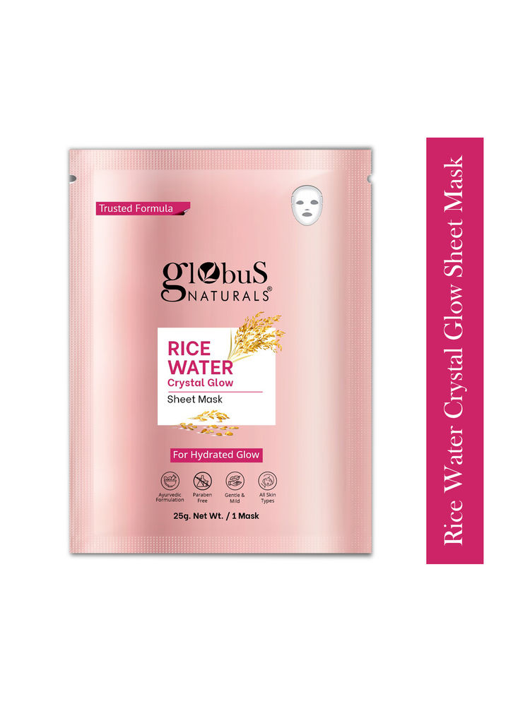Globus Naturals Rice Water Crystal Glow Sheet Mask Suitable-image-0