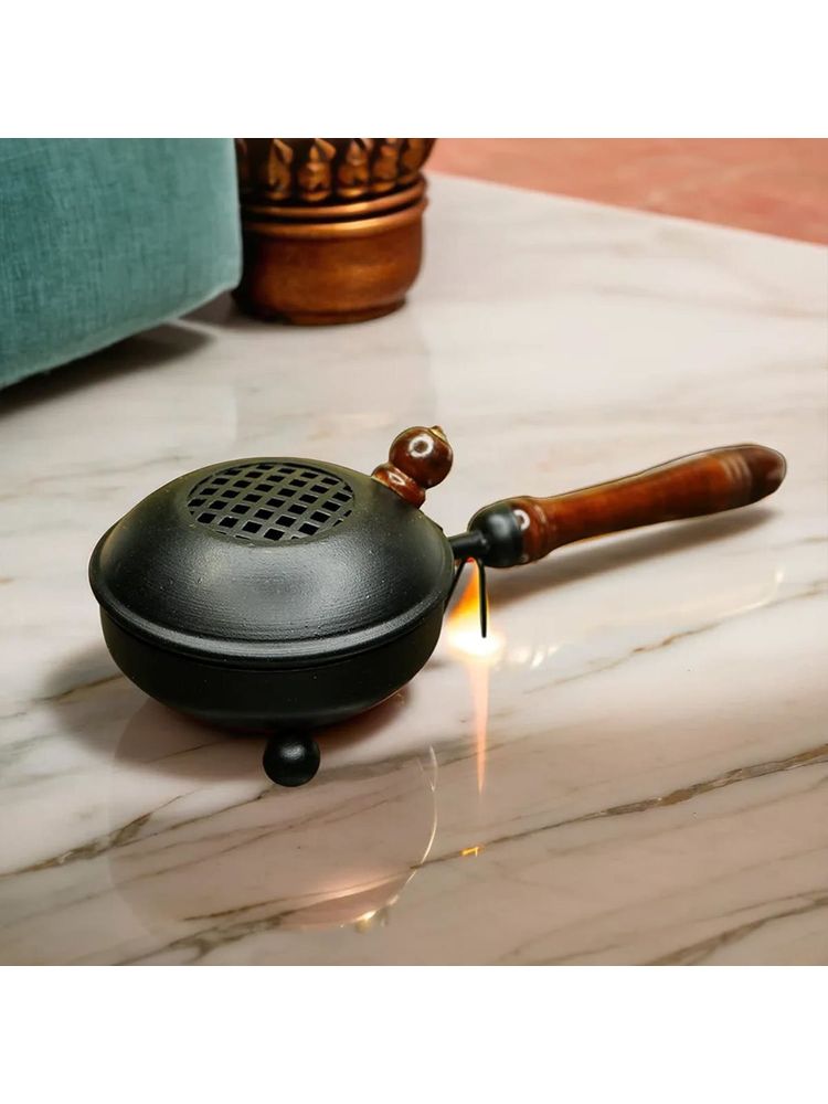 Ekhasa Black Metal Dhoop Dani Loban Burner Holder Stand-picture-24