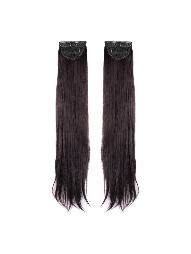 Stasia Street Clip-In 24 Inch Straight Dark Brown Side Patches - Pack Of 2