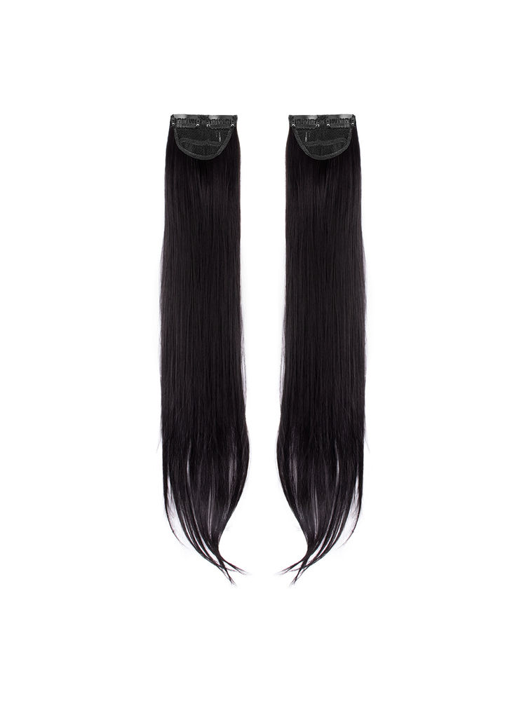 Stasia Street Clip-In 24 Inch Straight Jet Black Side Patches - Pack Of 2