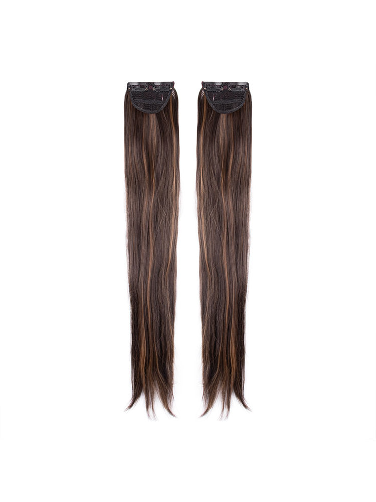 Stasia Street Clip-In 24 Inch Straight Mix-Brown Side Patches - Pack Of 2