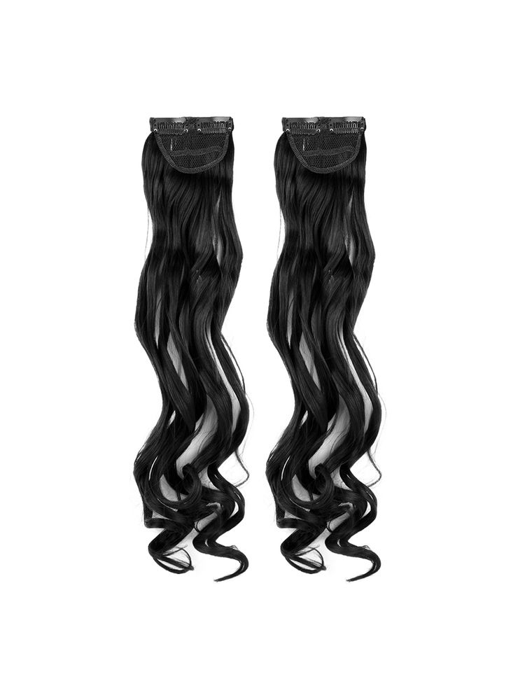 Stasia Street Clip-In 20 Inch Curly Natural Black Side Patches - Pack Of 2