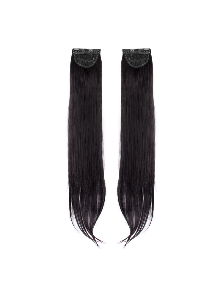 Stasia Street Clip-In 24 Inch Straight Natural Black Side Patches - Pack Of 2
