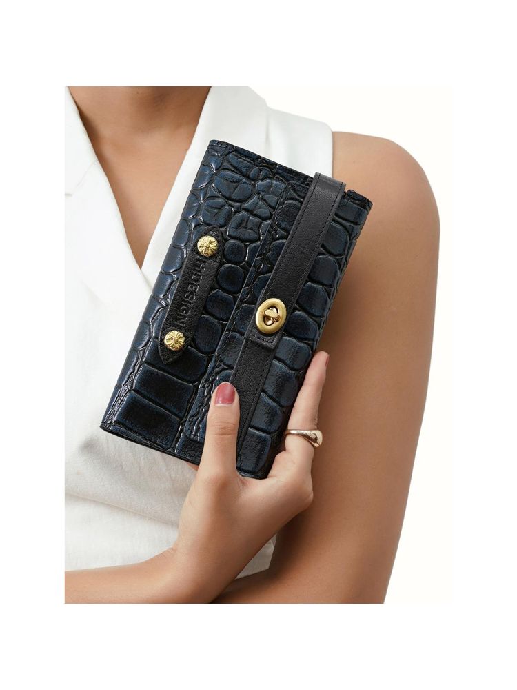Hidesign Genuine Leather Women's Blue Wallet (M)-picture-32