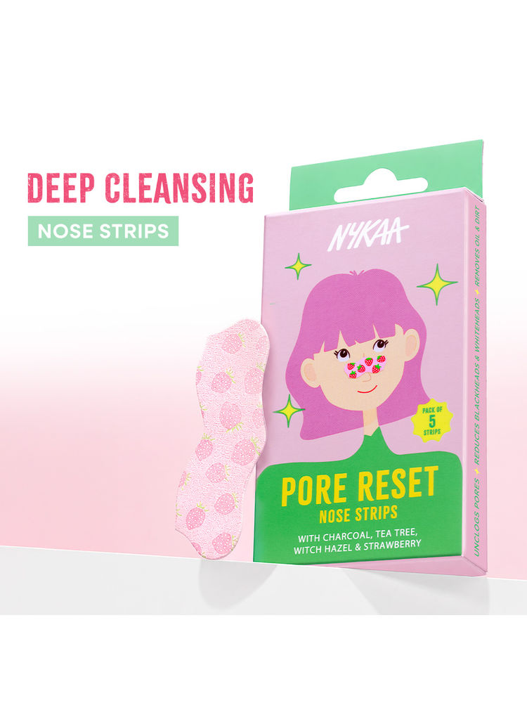 Nykaa Pore Reset Nose Strips With Charcoal & Tea Tree For Reduces Blackheads & Unclogs Pores-image-39