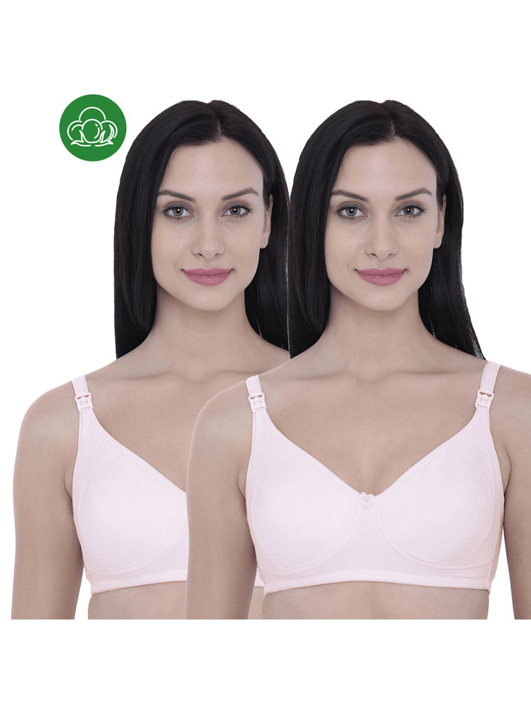 Inner Sense Organic Cotton Antimicrobial Nursing Bra Pack of 2 - Pink-picture-27