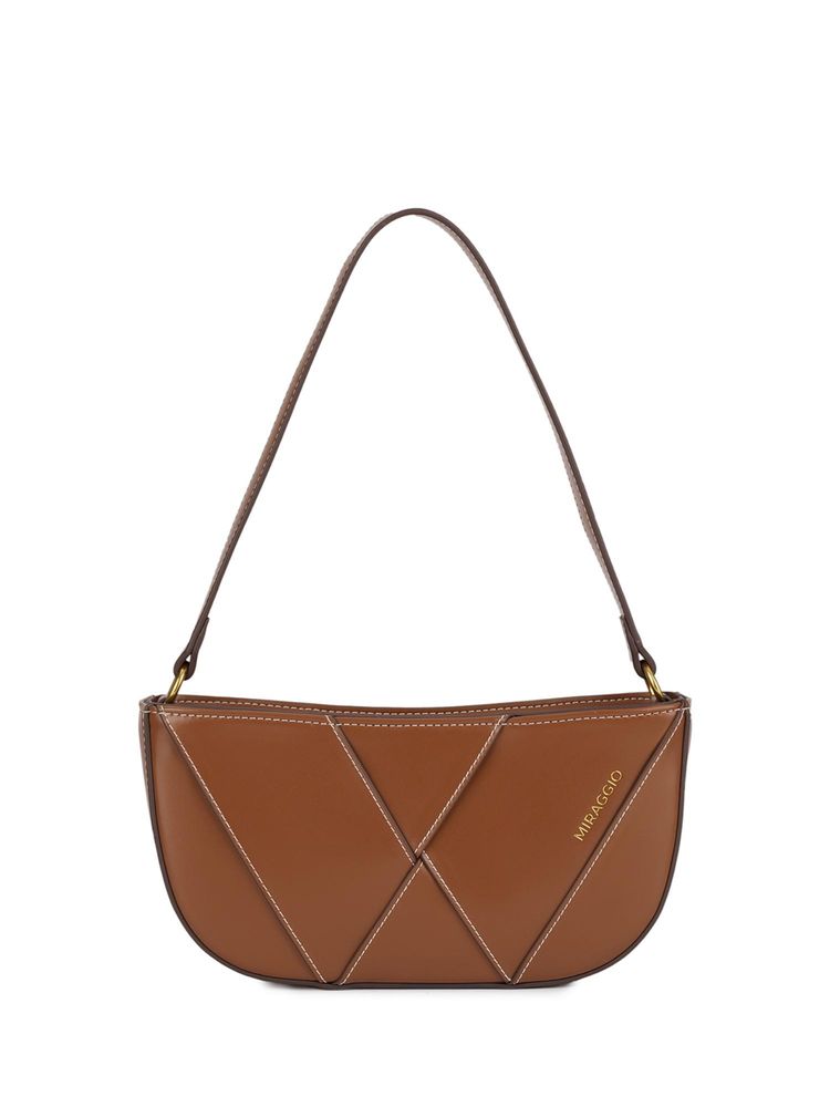 MIRAGGIO Women Waffle Handbag - Brown (M)-picture-21