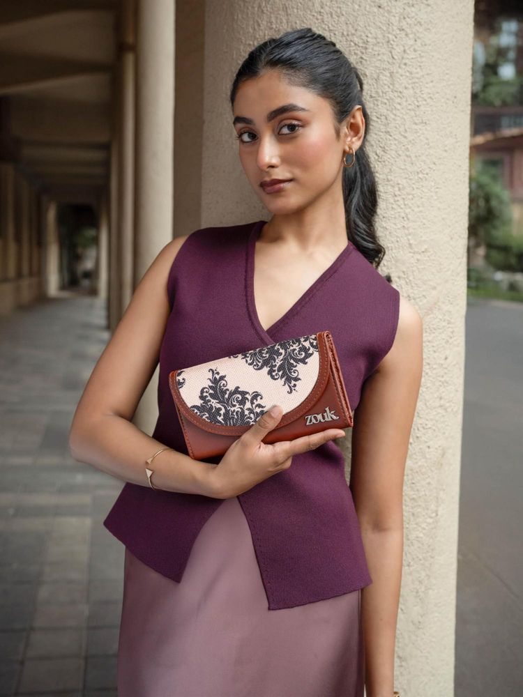 Zouk Mughal Motif Kyra Flap Wallet-picture-10