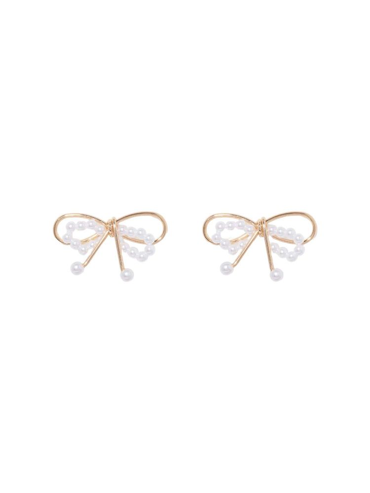 Forever New Sage Bow and Metal Stud Earrings-picture-28