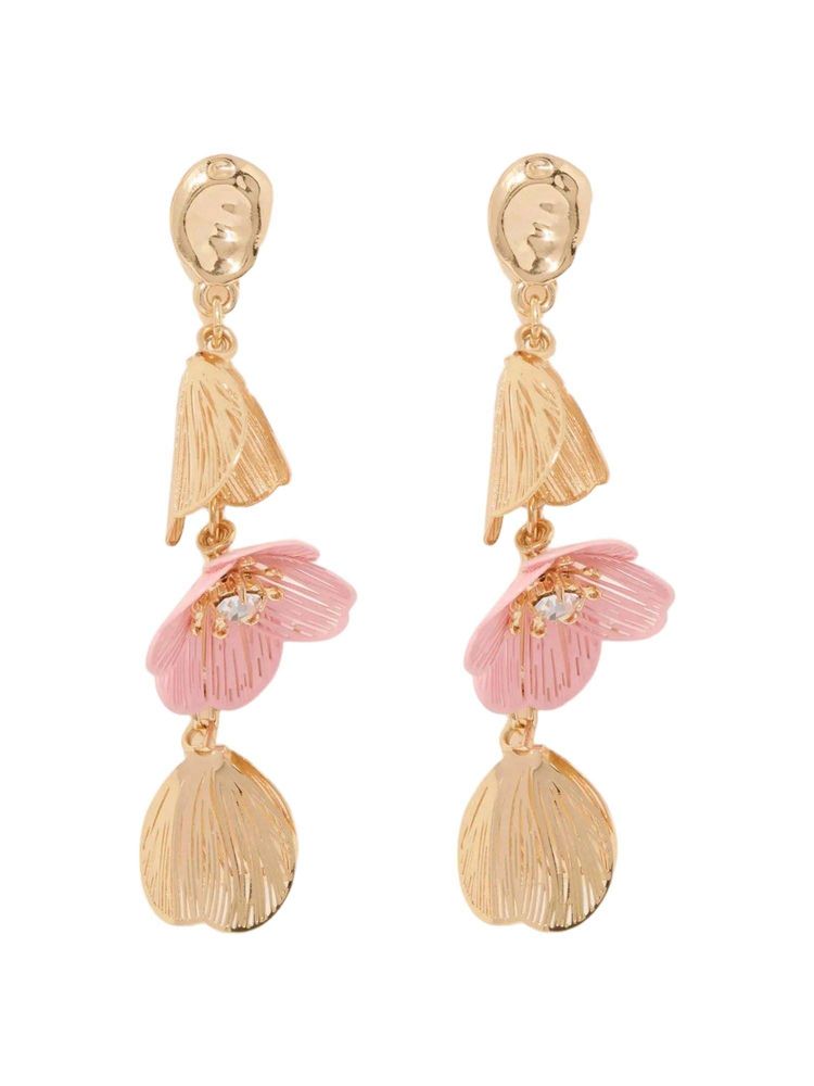 Forever New Jane Pink Flower Drop Earrings-picture-35
