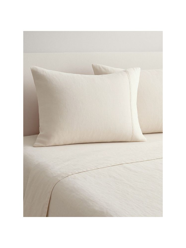 Haus & Kinder 100% Organic 300 Tc Cotton Percale King Flat Bedsheet, Vanilla Dawn-picture-10