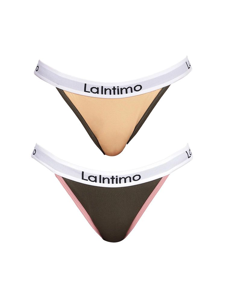 La Intimo Moda Fashionable Brief Panty - Multi-Color (Pack of 2)-image-33
