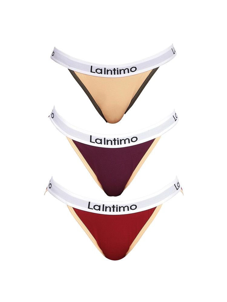 La Intimo Moda Fashionable Brief Panty - Multi-Color (Pack of 3)-picture-40