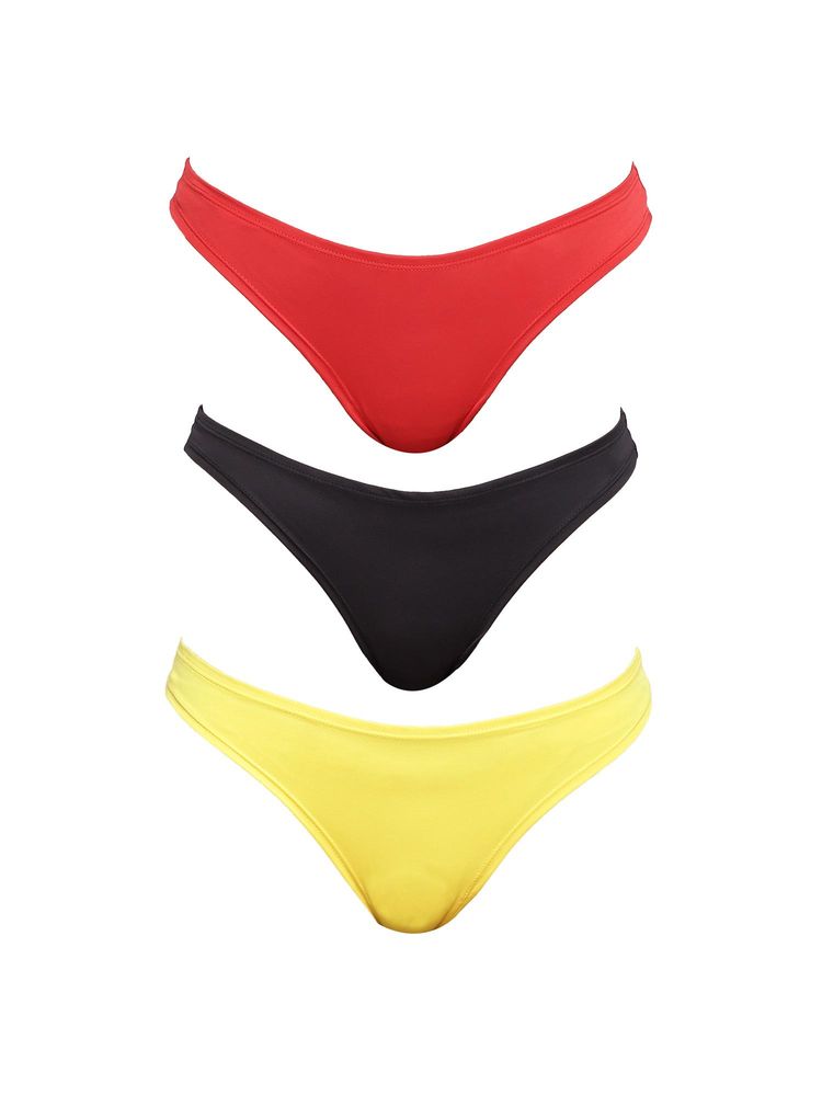 La Intimo Spiffy Semi Seamless Thongs - Multi-Color (Pack of 3)-image-17