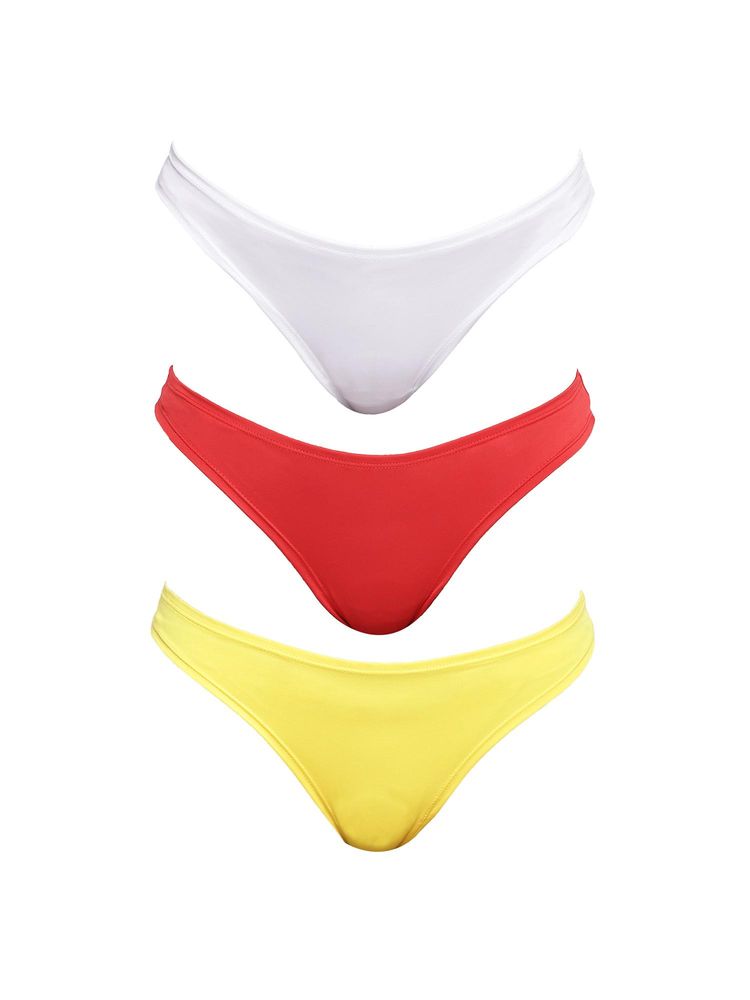 La Intimo Spiffy Semi Seamless Thongs - Multi-Color (Pack of 3)-image-28
