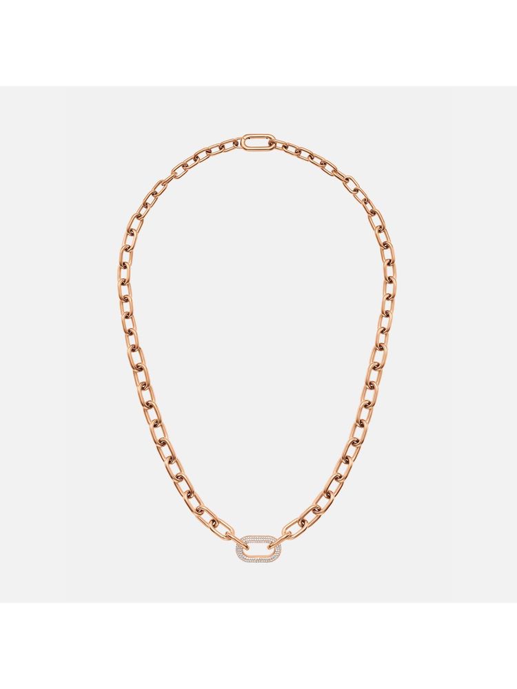 Daniel Wellington Crystal Link Rose Gold Metal Necklace For Women-picture-10