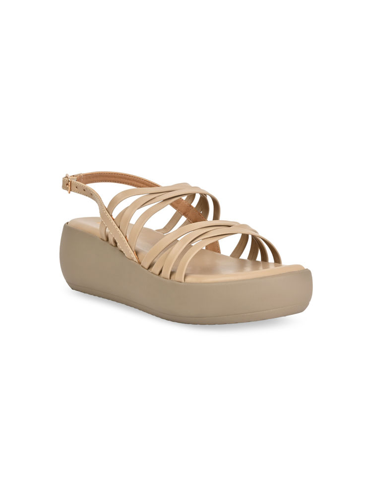 ROCIA By Regal Beige Women Strappy Wedges
