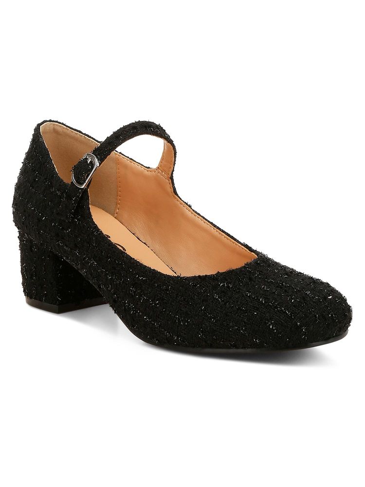Rag & Co Women Black Tweed Pump Heels-image-40