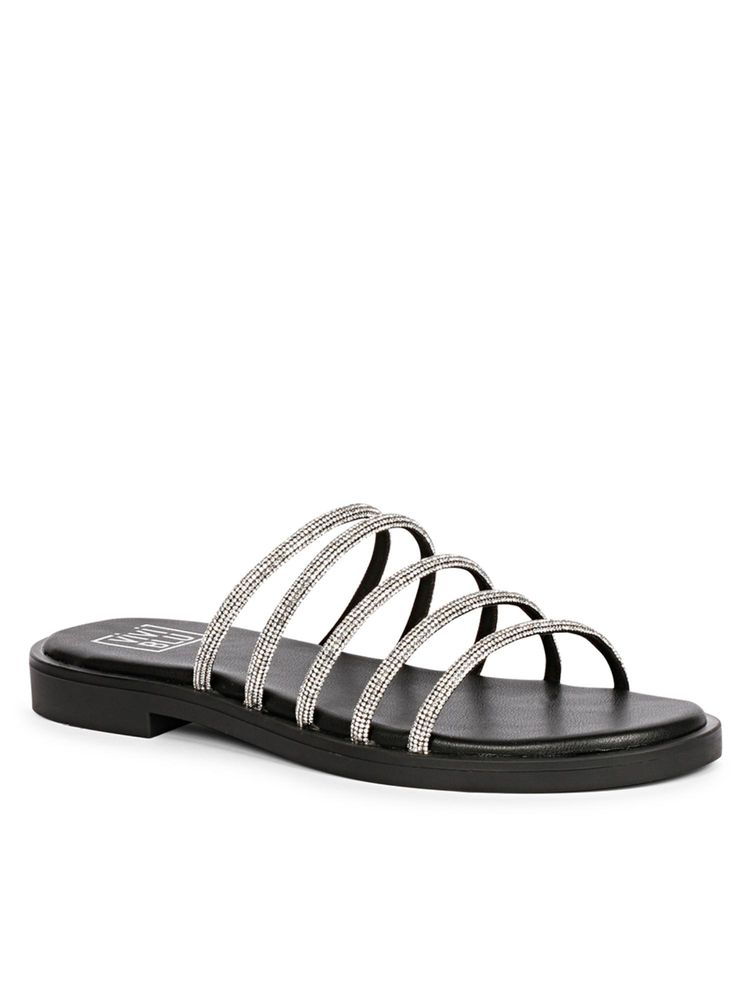 Saint G x Viviblu Black Leather Flats for Women-picture-16