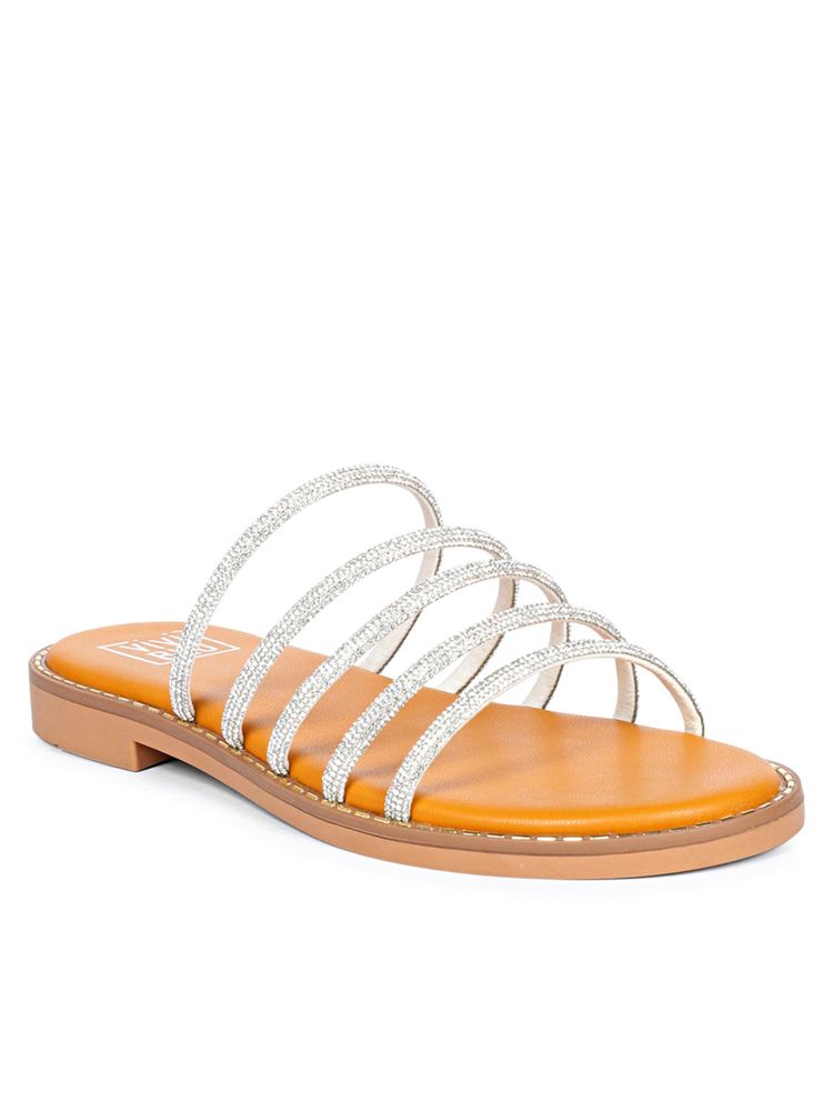 Saint G x Viviblu Orange Leather Flats for Women-picture-14