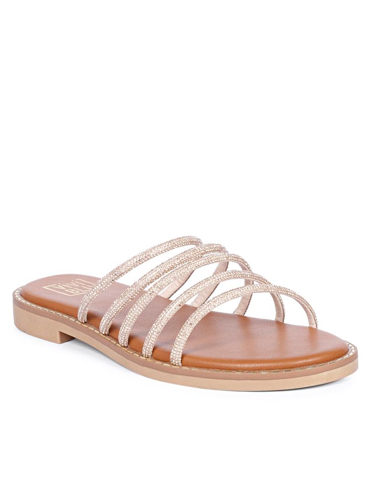 Saint G x Viviblu Rose Gold Leather Flats for Women-picture-19