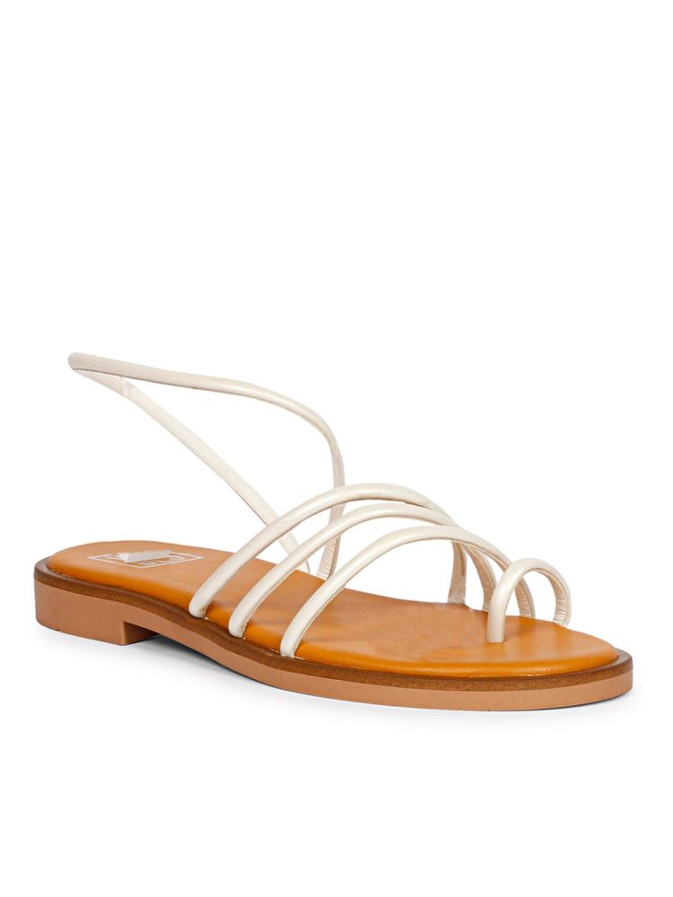 Saint G x Viviblu White Leather Flats for Women-picture-15